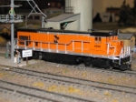 A custom painted RFRX locomotive